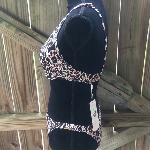 Stylish Swimwear 2 Piece Bikini Swimsuit Multicolor Animal Print Size M - Picture 2 of 5